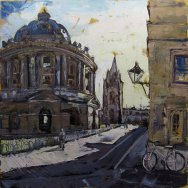 Susan Isaac - The Radcliffe & St Mary's Church from the corner of Brasenose Oxford (2013)